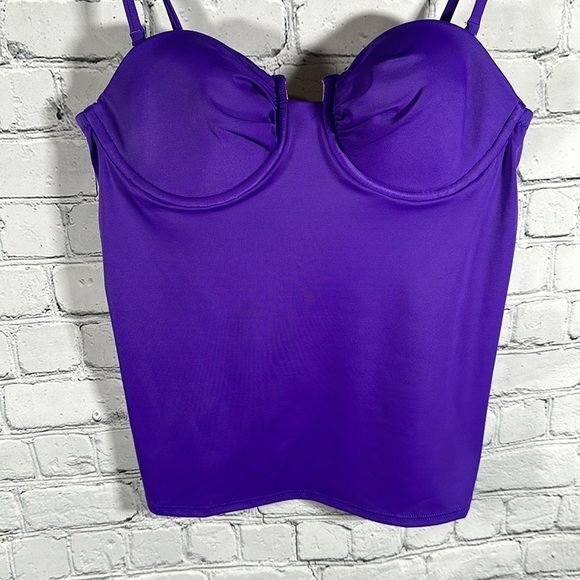J. Crew Women's Purple Underwire Swing Tankini Swimsuit swim Top size 6 NEW - Picture 5 of 16